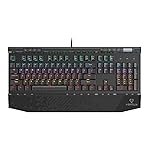 Vertux Gaming Keyboard, Ergonomic USB Wired Mechanical Keyboard with Integrated Wrist Rest, Black Switches, RGB Backlit, 104 Anti-Ghosting Keys and 8 Multimedia Keys for PS5/PS4, Xbox One/X, Tungsten