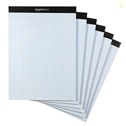 AmazonBasics Quad Ruled Graph Paper Pad, Letter Size 8.5  x 11 , 6-Pac