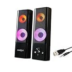 FRONTECH 2.0 Channel Multimedia Speaker | 12W | USB Powered | AUX/USB | RGB Lighting | Detachable Soundbar (SPK-0012)