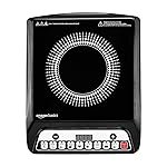 Amazon Basics 1600W Induction Cooktop | 7 Pre-Set Cooking Menus | LED Display | Smart Push Buttons I Energy Efficient, Auto Cut-off, 20A IGBT & 4KV Surge Protection I Black