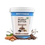 MYFITNESS Peanut Butter Chocolate Spread with Almond Crunch 510g | 25g Protein & 9g Fiber | Tasty & Healthy Nut Butter Spread for Breakfast | Cholesterol Free | Zero Trans Fat | Crunchy Peanut Butter