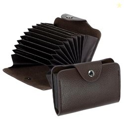 Storite 9 Slot Vertical PU Leather Pocket Sized Credit Debit ATM Card