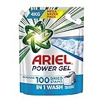 Ariel Power Gel Liquid Detergent for Top Load & Semi Auto â 4kg | Removes 100 Dried Stains in 1 Wash | Faster Dissolving | Long-Lasting Fragrance | Color Protection | At the price of Powders