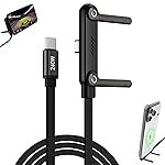 Invisible Holder Charger Cable, 240W PD Fast Charging Cable for Desk, USB-C to USB-C Cable 4.9 FT with 360Â° Adjustable Metal Stand, 2 in 1 Holder Charger for Gaming, Office, Home, 1 pack