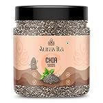 Auravita Premium Chia Seeds 250 Gram | Rich in Calcium, Protein & Fibre | 100% Clean Chia Seeds for Eating | Antioxidant Rich Superfood for Smoothies, Salads & Baking