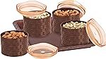 Porpoise Dry Fruit Serving Tray Box Set with Lid, 4 Piece, 500 ml each (Ks-4-Brown)
