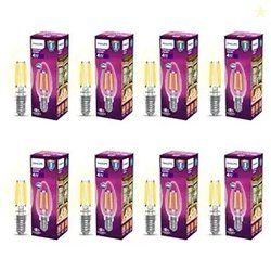 Philips E14 Clear Candle 400-Lumen Decorative Wall Lights (4W, Pack of