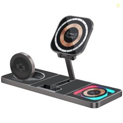 Promate Transparent Docking Station, MagSafe Desk Charger with 15W Qi