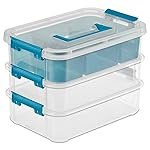 KESI 4-Tiers Stackable Plastic Storage Containers – Portable Boxes for Arts & Crafts Supplies, Jewelry Making