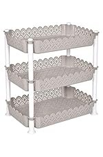 ARISTO Plastic Storage Rack 3 Shelfs, Grey (1 Piece), Medium, (40.5 x 26.5 x 44 cm)