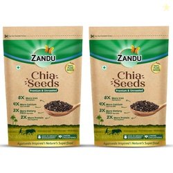 Zandu Chia Seeds- 200GM (Pack of 2) I Premium & Raw Seeds I Rich in Om