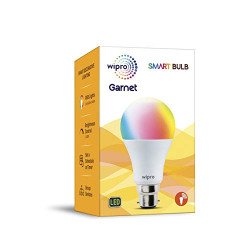 wipro 9W B22 LED Multicolor WiFi Smart Bulb, (NS9200)
