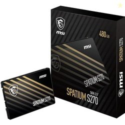 MSI SSD SPATIUM S270 SATA 2.5 480GB  SATA 2.5  Internal Solid State Dr