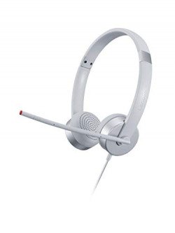Lenovo 100 Stereo Analogue Wired On Ear Headphones with Mic, Memory-Fo