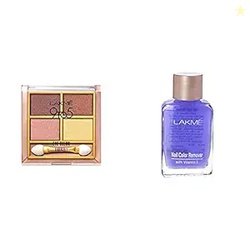 LAKM 9 To 5 Shimmery Eye Color Quartet Eye Shadow, Desert Rose Powder,