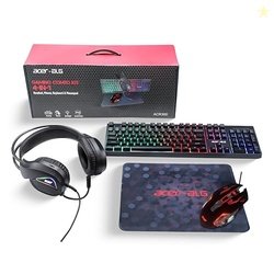 Acer 4 in 1 Wired Gaming Combo, 7 Color LED Backlit Keyboard, RGB Mous
