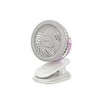 Goldmedal I-Lux 100 mm Portable Desk Mounted Clip Fan| Multi-Clip Function| Type-C USB-Powered Rechargeable Battery with 6-7 Hours Backup| Bright Light | Personal Fan for Home & Office (White-Pink)