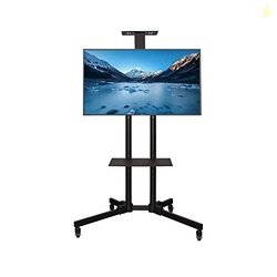 TV Stand with Wheels for 32-70 Inch TV Display Stand Rolling TV Cart T