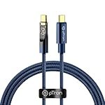 pTron Solero 80W Type-C Fast Charging USB Cable, Compatible With Samsung, OnePlus, Oppo, Vivo, Xiaomi & Other Devices, Unbreakable Nylon Braid, 480Mbps Data Sync Speed (1M, Blue)