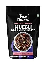 True Elements Dark Chocolate Muesli 1kg | Nuts & Berries Muesli | 13g Clean Protein | 13% Millet | Cereal for Breakfast | Gluten Free Breakfast