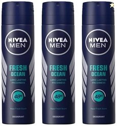 NIVEA MEN Ocean Spray Deodorant For Men, 150Ml (Pack Of 3)