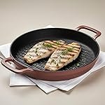 Ember Cookware Pre-Seasoned Cast Iron Grill Pan 26 cm | Induction Cookware | 10 Year Warranty | Cast Iron Cookware | Heavy Duty | Griddle Pan for Steak, Vegetables & Sandwich | Terracotta