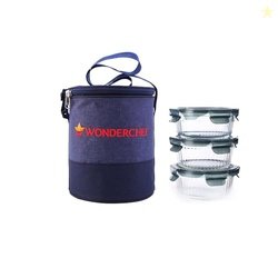 Wonderchef Verona Lunch Box Set of 3 Pcs, 400 ml, Leak Proof, Air Tigh