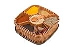 Stewit Plastic Square 7 Sections Multipurpose Masala Rangoli Dabba Box Set, Spice Box Set – Brown (Masala Box – 7 in 1)