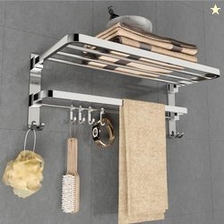 USF 24 Inch Bathroom Folding Towel Rack, 304 Grade Stainless Steel Wal