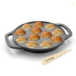 Lifelong Cast Iron Paniyaram Pan 12 Pits | 25 ml Pit Capacity per Cavi