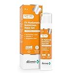 The Derma Co 1% Hyaluronic Sunscreen Aqua Gel SPF 50 PA++++ | Hydrating, Lightweight & Non-Greasy | No White Cast | Broad Spectrum & Blue Light Protection | Clinically Tested – (In-Vivo) | 50 g