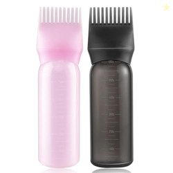 GLUN 2 Piece Hair Dye Comb Bottle, Anti-dandruff Soft Silicone Bristle