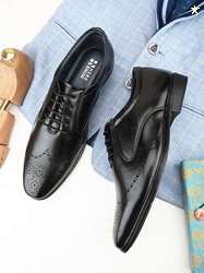 HERE&NOW Men Textured Formal Brogues