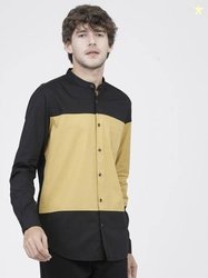 HIGHLANDER Men Slim Fit Solid Cut Away Collar Casual Shirt