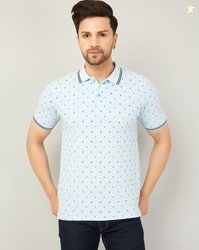 AAITHAN Men Polka-dot Regular Fit Polo T-shirt