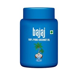 Bajaj 100% Pure Coconut Oil 600ml Wide Mouth Jar | Made with Premium G