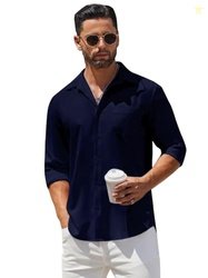 Vogaan Men's Solid Slim Fit Soft Touch Cotton Shirt | Full Sleeves Cas