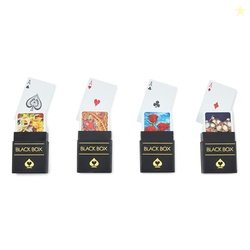 Black Box Premium Plastic Playing Card Game with Case (Set of 4) Water