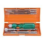 TAPARIA Screw Driver Set with Bulb – 840 (Neon, Silver and Green)