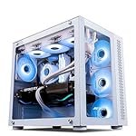 Ant Esports Crystal Mini-Tower Computer Case/Gaming Cabinet – White | Support E-ATX, ATX, Micro-ATX, Mini-ITX | Pre-Installed 3 Side Fans and 1 Rear Fan