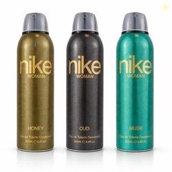 Nike Woman Deodorant Spray Pack of 3  Honey, Oud & Musk Long Lasting F