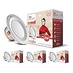 Murphy 6W Bright LED Downlight â Natural White, Slim Round Recessed Ceiling Light, 3-Inch Junction Box Compatible, Anti-Glare Diffuser, Energy Efficient (Pack of 4, 2-Year Warranty)