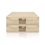 Cotton Canvas Clothes Storage Bags/Saree Covers with Zip for Storage Specially Design for Woman Dresses, Sarees, Lehengas for Wardrobe Organizer(18 x 16 x 4.5 inch) (2)