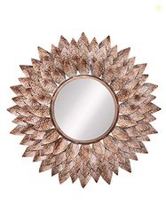 CHRONIKLE Classic Floral Design Round Metal Frame Pink Home Decor Wall