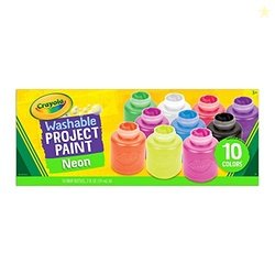 Crayola Washable Kids Neon Paint 10 Pack, 2 fl oz Bottles for Classroo