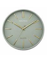 Nautica Luxury Finish Modern Wall Clock with Silent Non-Ticking Quartz Sweep Movement â 1pc|12 Inch|Decorative Analog Clock for Home, Office, Bedroom, Kitchen & Living Room (Abs)(3D-Solid Matt-Green)