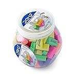 Doms Color Erasers Jar Pack | For Clean & Clear Erasing | Dust Free, Non-Toxic & Safe For Kids | Lesser Flakes & Non Messy | Vibrant Body Colors | Pack of 100 Erasers