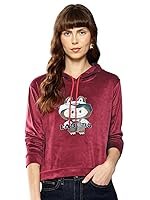 Aarika Womens Winter Wear Green Colour Printed Velvet Hoodie
