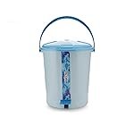 Nayasa Army Pedal Bin- 11.5 Ltrs | Dustbin with Lid | Garbage Waste Bin with Handle | For Kitchen – Bathroom | Strong & Durable | Blue