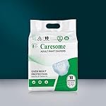 Adult Diapers Pants Style – with Odour Lock, Unisex, Leakproof, Elastic Waist and Anti-Bacterial Absorbent Core – Waist Size 75cm – 140cm – 10 Count – XL